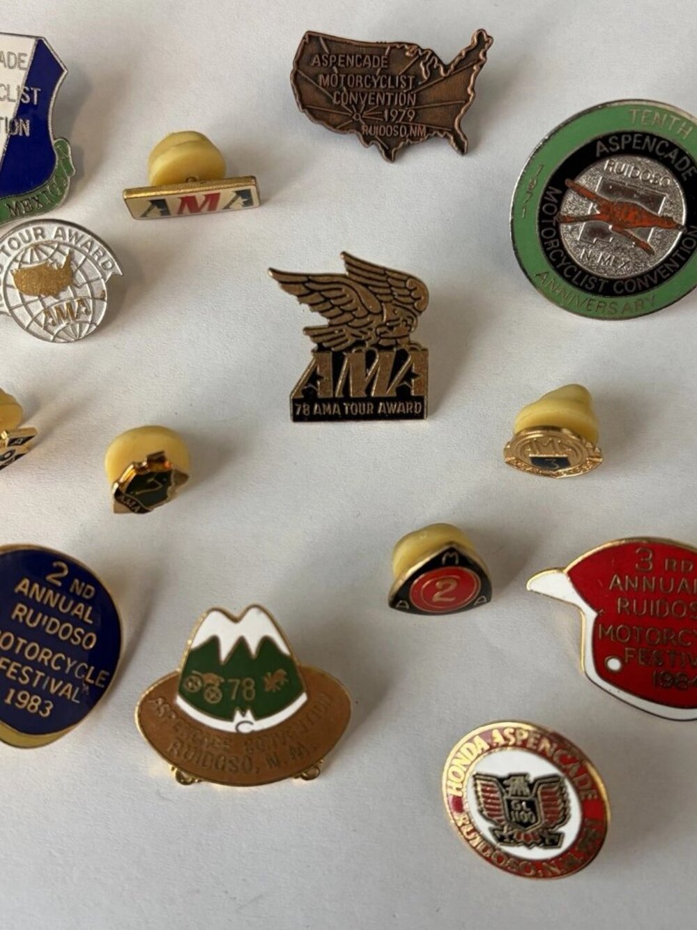 Lot of 14 Vintage Motorcycle AMA Lapel Pins